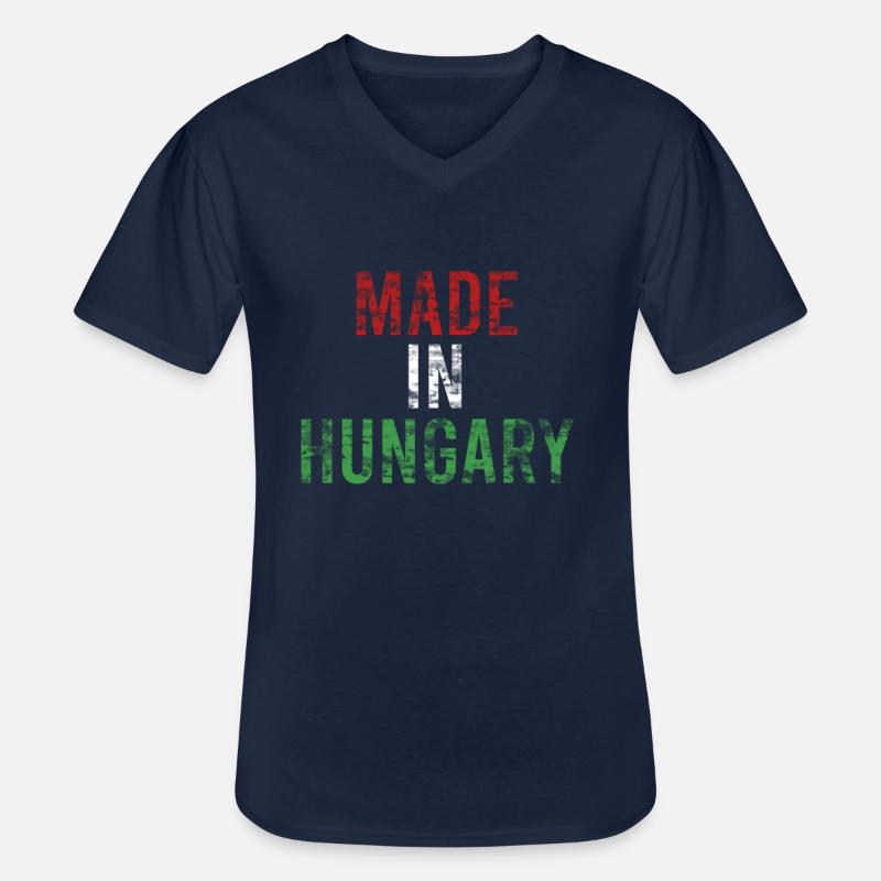 Ungarn - Männer-T-Shirt mit V-Ausschnitt - Navy