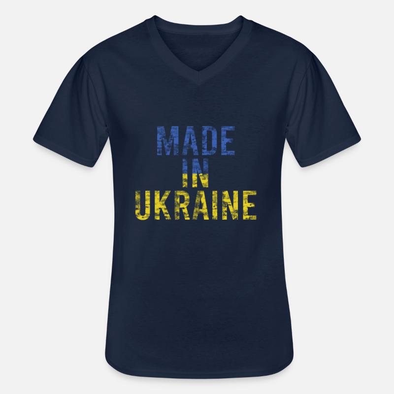 Ukraine - Männer-T-Shirt mit V-Ausschnitt - Navy