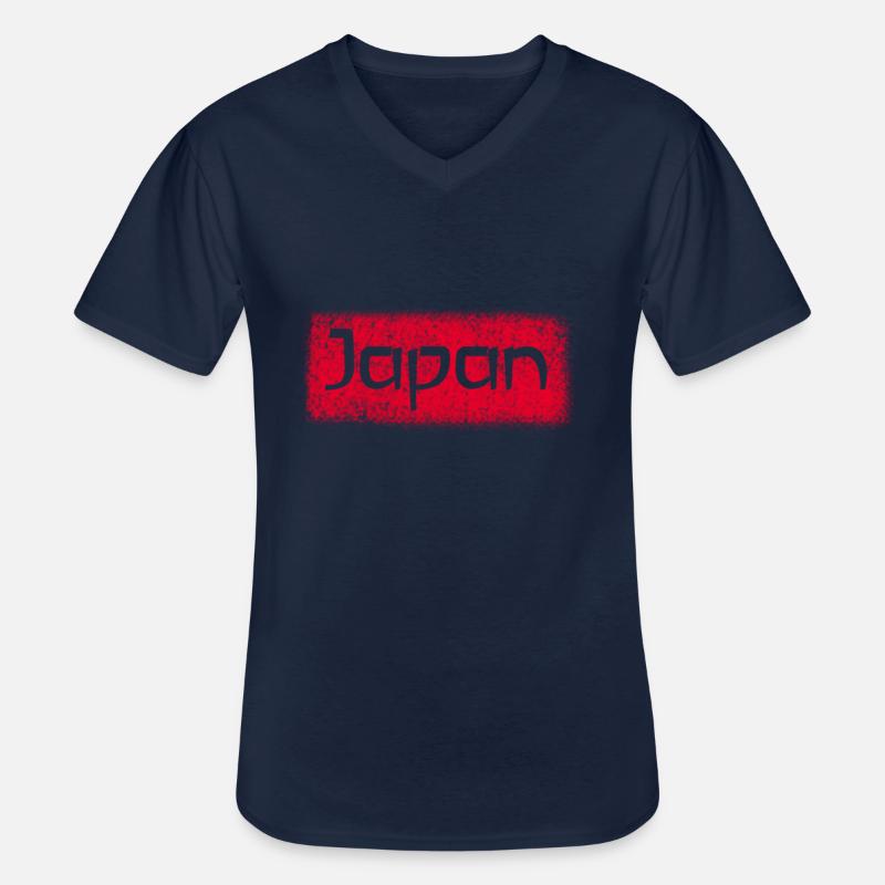 Japan - Männer-T-Shirt mit V-Ausschnitt - Navy