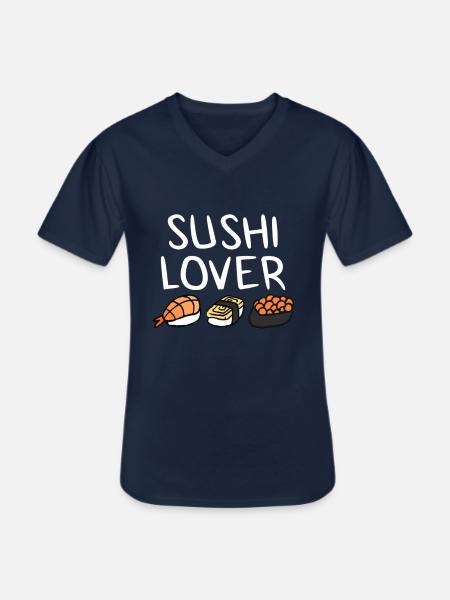 sushi - Men's V-Neck T-Shirt - navy