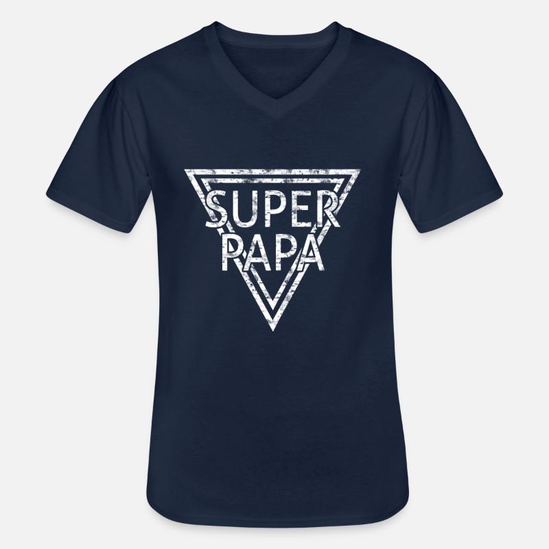 superpapa - Männer-T-Shirt mit V-Ausschnitt - Navy