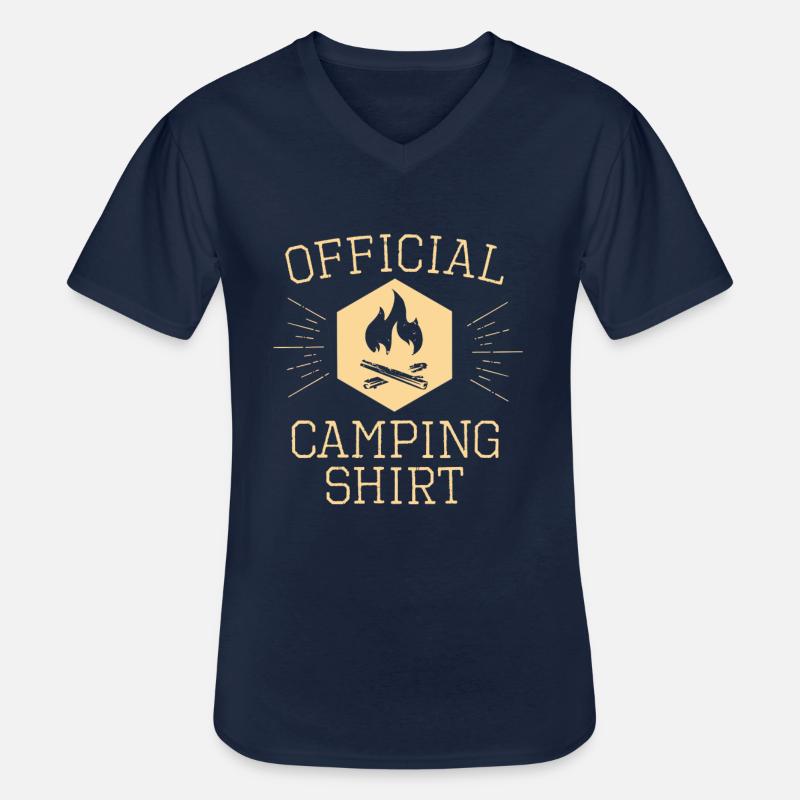 Camping shirt - Männer-T-Shirt mit V-Ausschnitt - Navy