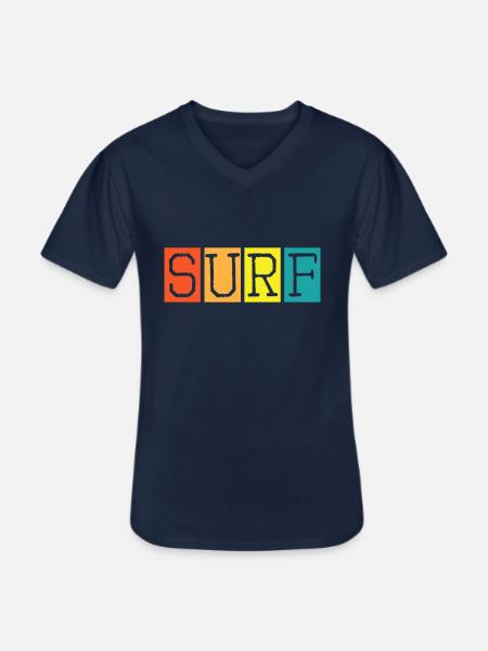 Retro Surfing - Men's V-Neck T-Shirt - navy