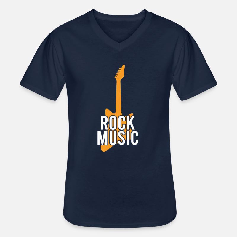 Rock Musik - Männer-T-Shirt mit V-Ausschnitt - Navy