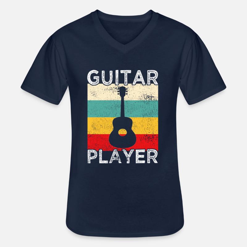 Gitarrist Retro - Männer-T-Shirt mit V-Ausschnitt - Navy