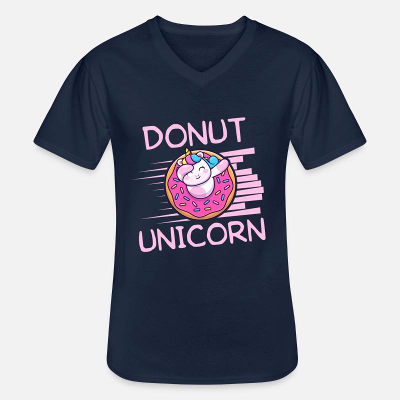 Donut Einhorn - Männer-T-Shirt mit V-Ausschnitt - Navy