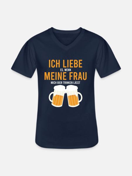 Bier Trinken Frau Spruch - Männer-T-Shirt mit V-Ausschnitt - Navy