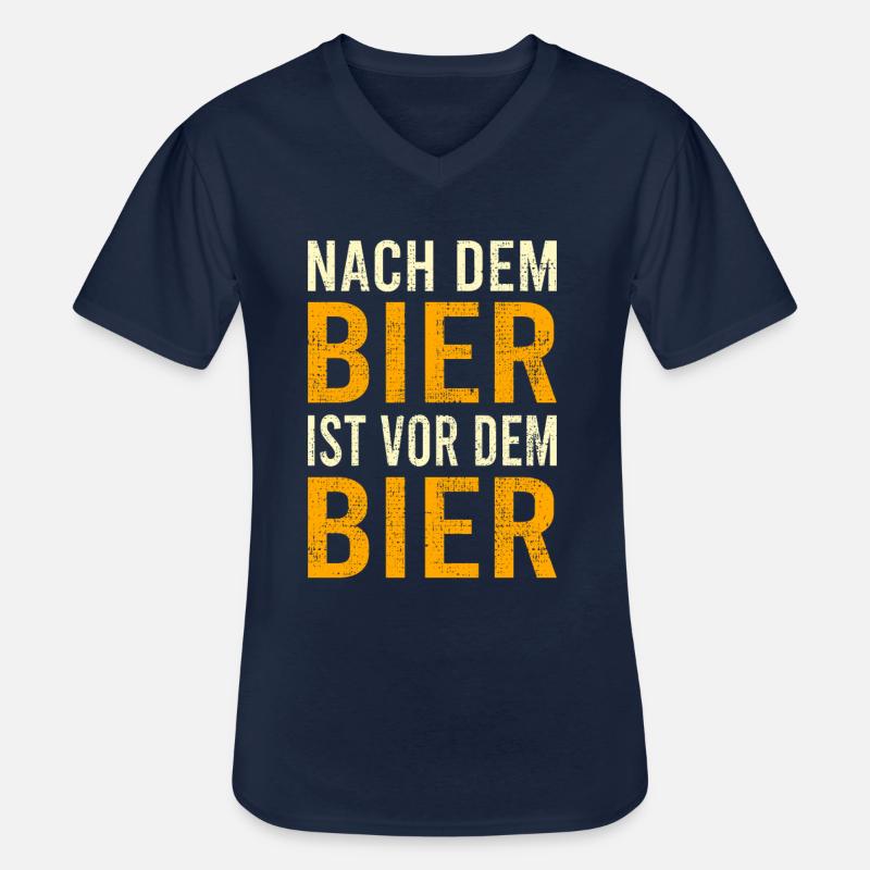 Lustiger Bier Spruch - Männer-T-Shirt mit V-Ausschnitt - Navy