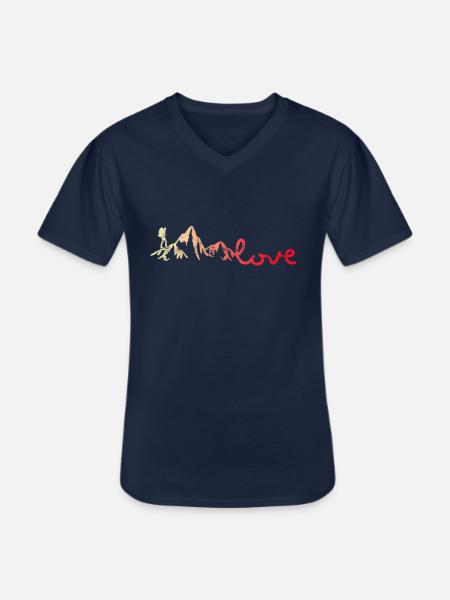 Mountains Hiking love - Men's V-Neck T-Shirt - navy