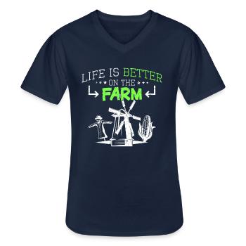 Farm Farm Dicton - T-shirt col V Homme - marine - Devant - AI Model Male 178 dark (178cm)