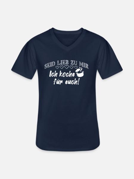 Koch Kochen Spruch - Männer-T-Shirt mit V-Ausschnitt - Navy