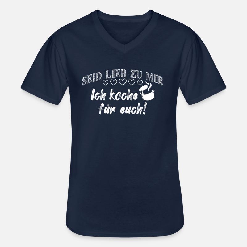 Koch Kochen Spruch - Männer-T-Shirt mit V-Ausschnitt - Navy