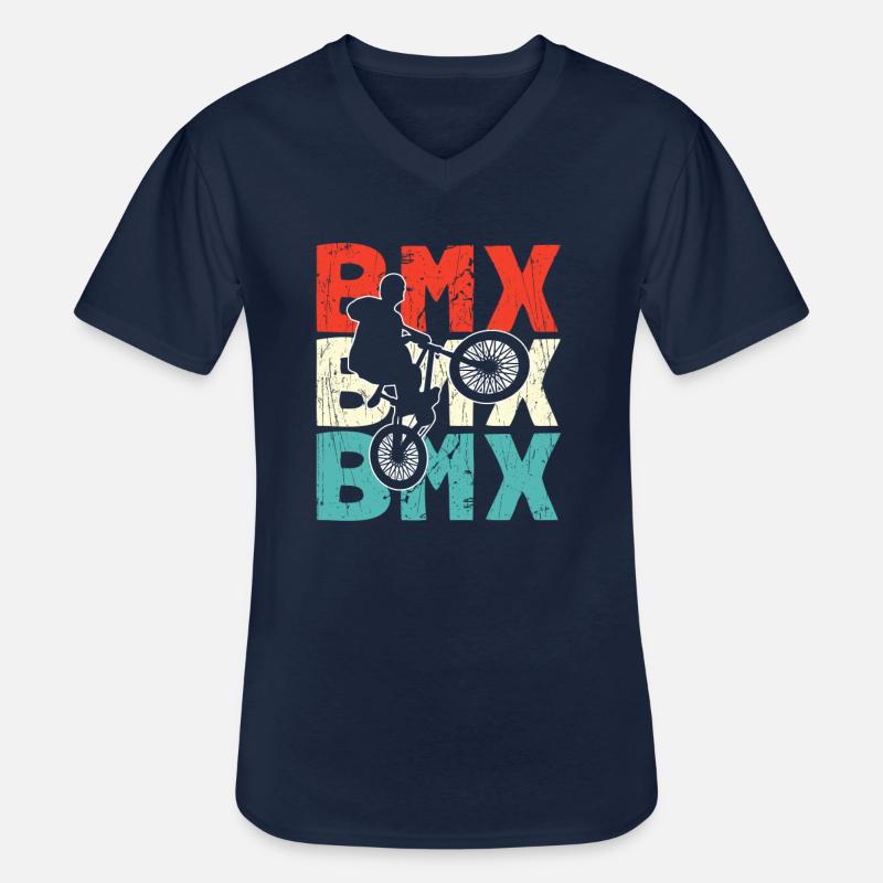 BMX - Männer-T-Shirt mit V-Ausschnitt - Navy