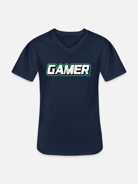 Gamer - Men's V-Neck T-Shirt - navy