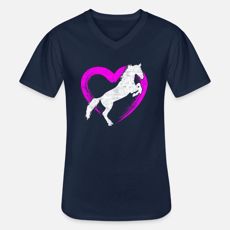 Pferd Pferdeliebe - Männer-T-Shirt mit V-Ausschnitt - Navy