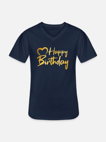 Happy Birthday - Men's V-Neck T-Shirt - navy