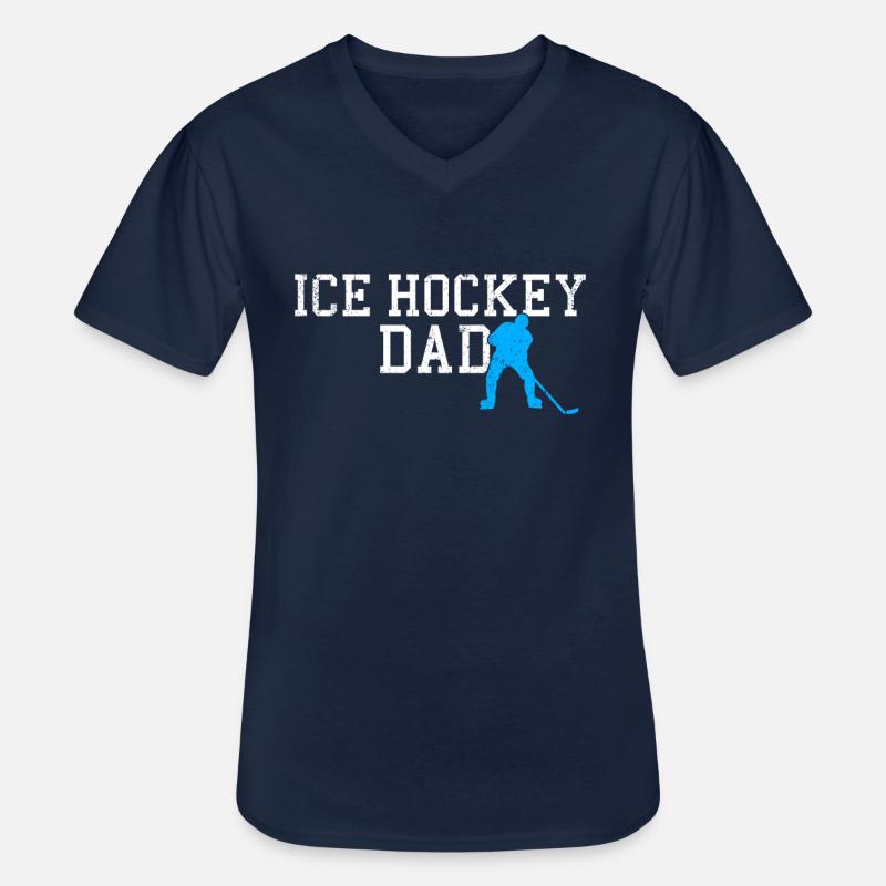 Eishockey dad - Männer-T-Shirt mit V-Ausschnitt - Navy