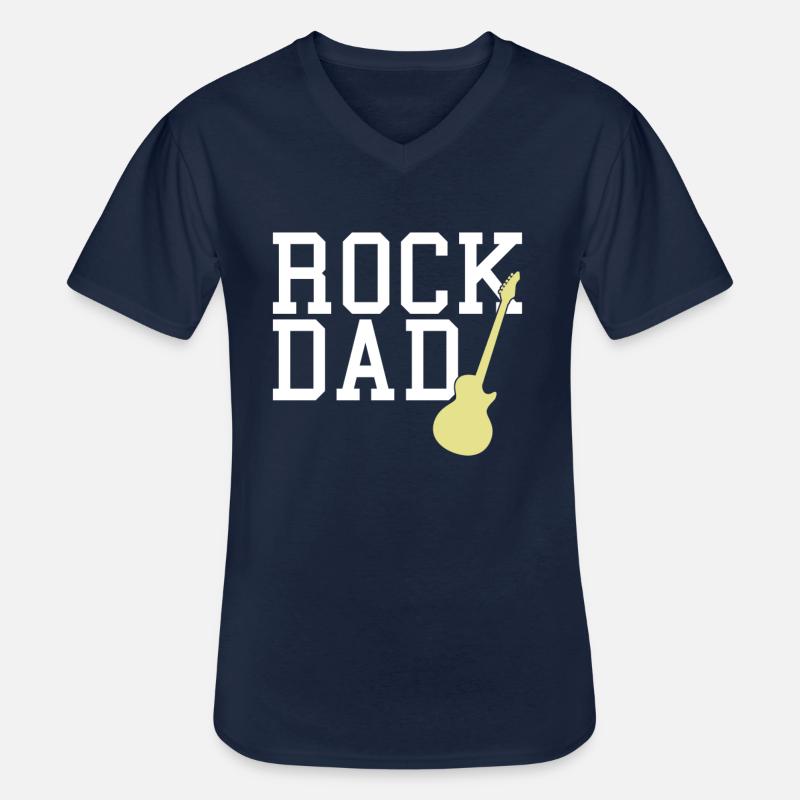 rock dad - Männer-T-Shirt mit V-Ausschnitt - Navy