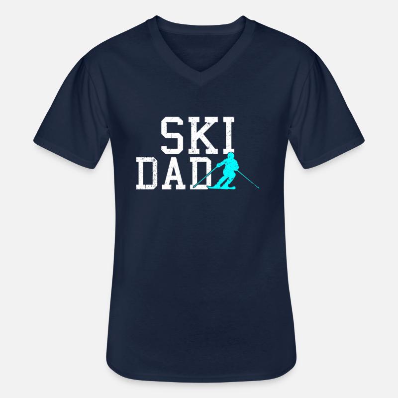 ski dad - Männer-T-Shirt mit V-Ausschnitt - Navy