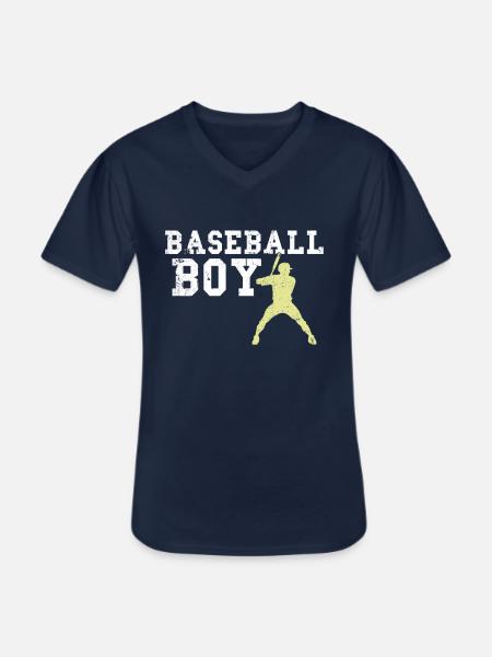 baseball boy - Men's V-Neck T-Shirt - navy