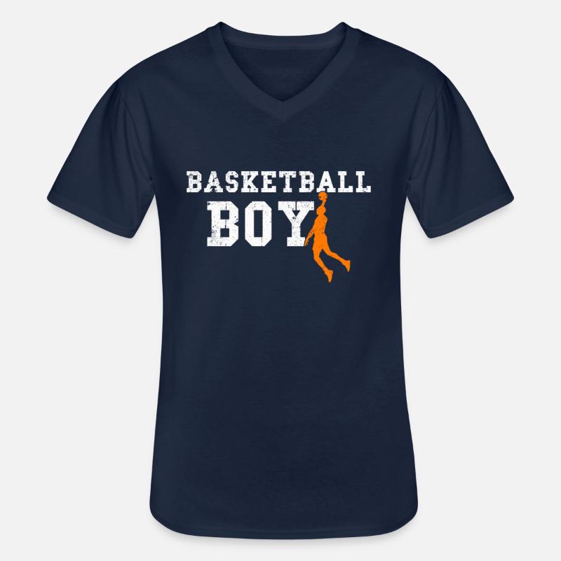 basketball boy - Männer-T-Shirt mit V-Ausschnitt - Navy