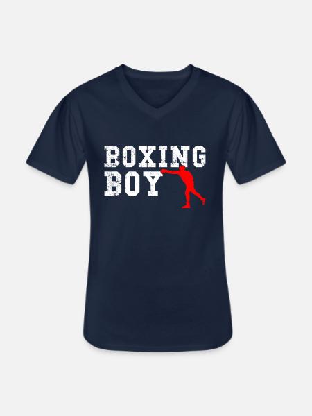 boxing boy - Männer-T-Shirt mit V-Ausschnitt - Navy