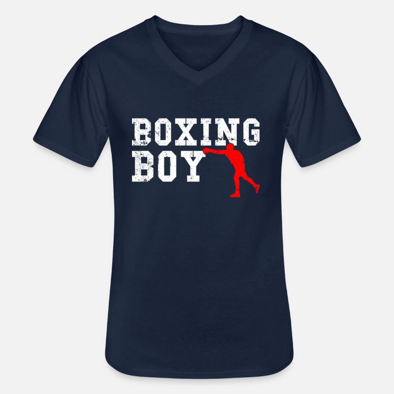 boxing boy - Männer-T-Shirt mit V-Ausschnitt - Navy