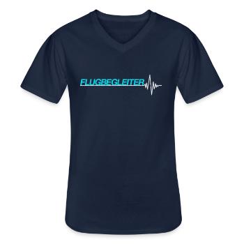 Flugbegleiter - Männer-T-Shirt mit V-Ausschnitt - Navy - Vorne - AI Model Male 178 dark (178cm)