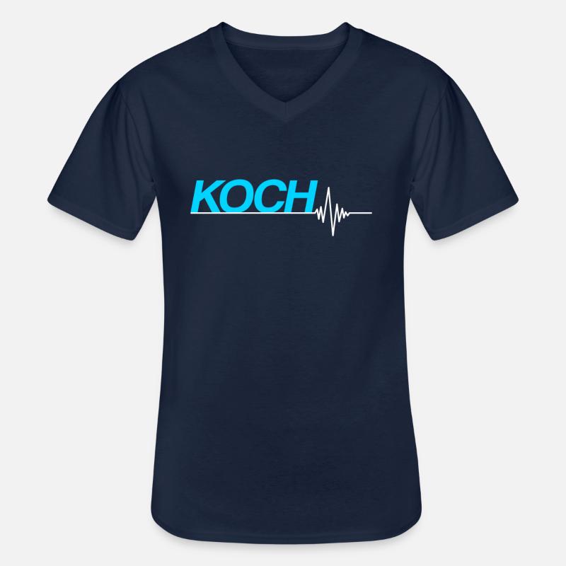 Koch - Männer-T-Shirt mit V-Ausschnitt - Navy
