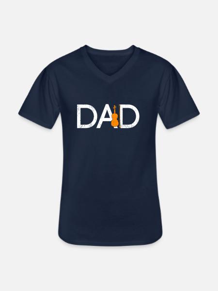 Violin Papa - Men's V-Neck T-Shirt - navy