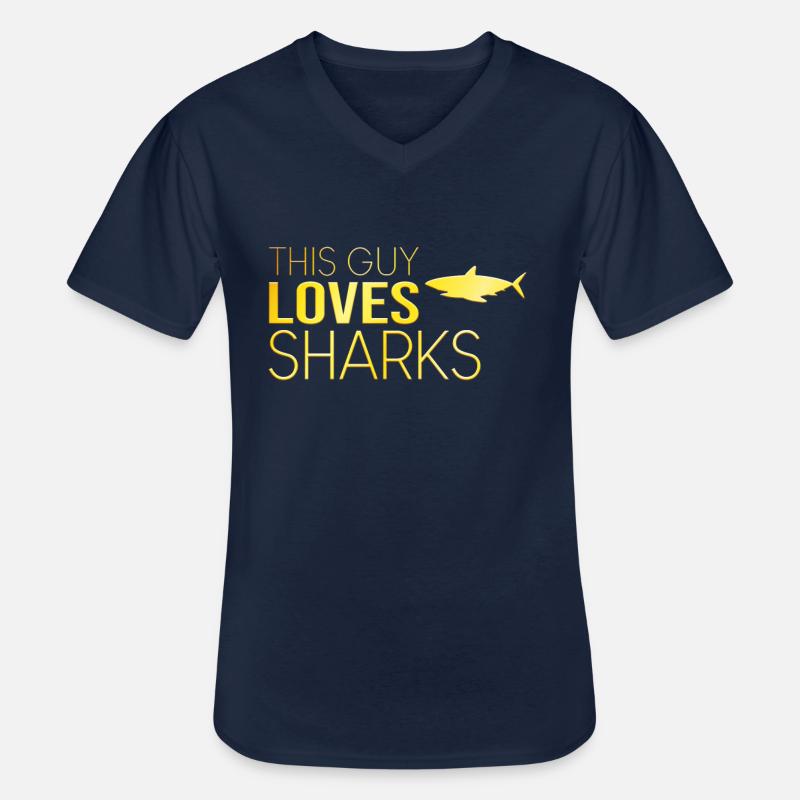 Typ Hai Spruch - Männer-T-Shirt mit V-Ausschnitt - Navy