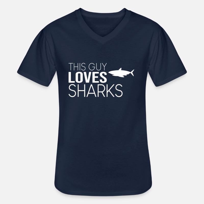 Typ Hai Spruch - Männer-T-Shirt mit V-Ausschnitt - Navy