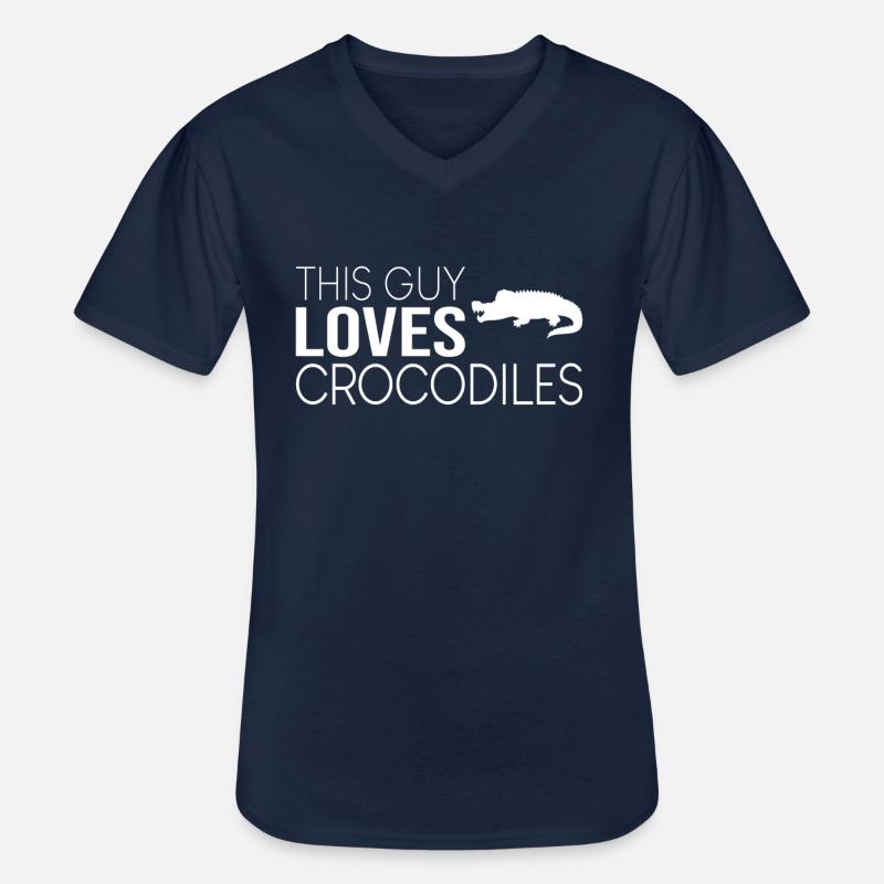 Typ Krokodil Spruch - Männer-T-Shirt mit V-Ausschnitt - Navy