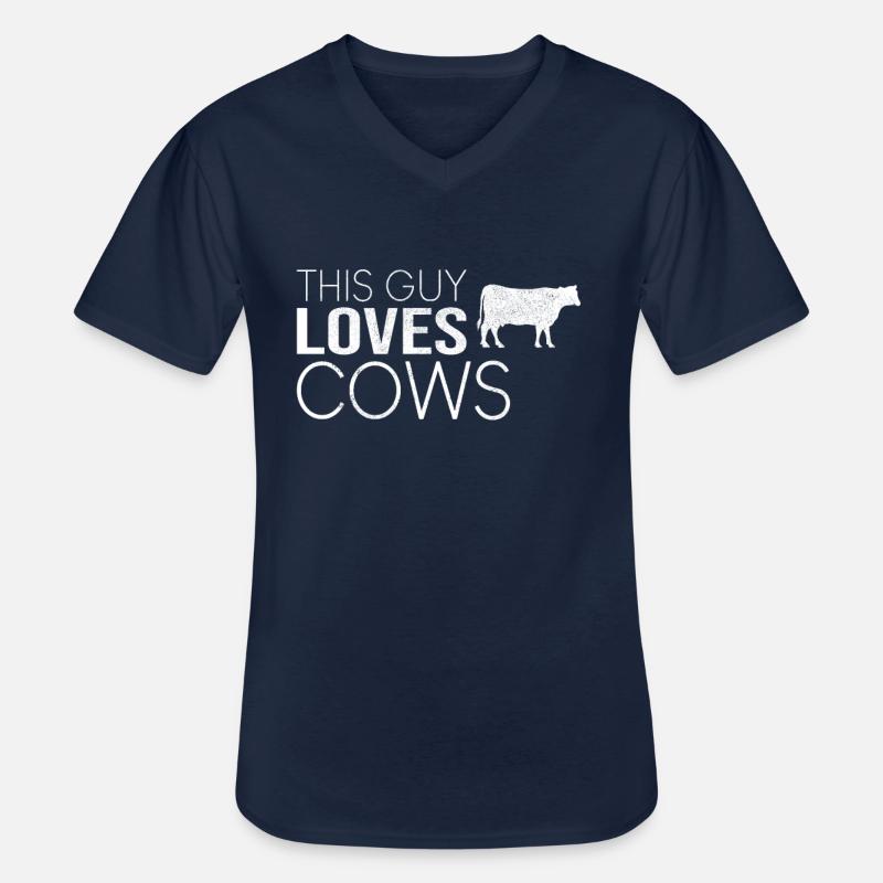 Typ Kuh Spruch - Männer-T-Shirt mit V-Ausschnitt - Navy