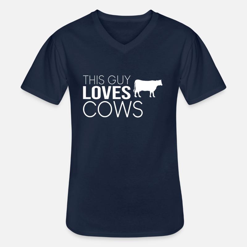 Typ Kuh Spruch - Männer-T-Shirt mit V-Ausschnitt - Navy