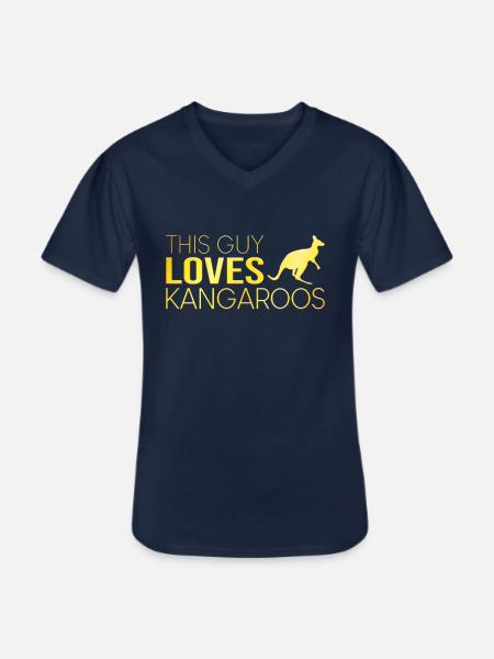 Typ Känguru Spruch - Männer-T-Shirt mit V-Ausschnitt - Navy
