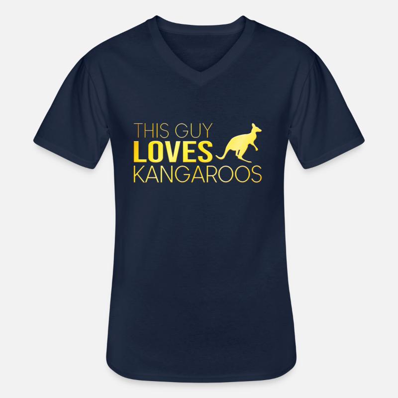Typ Känguru Spruch - Männer-T-Shirt mit V-Ausschnitt - Navy
