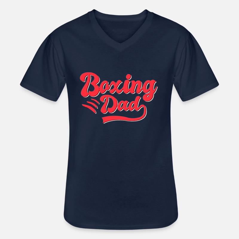 Boxen Papa Geschenk - Männer-T-Shirt mit V-Ausschnitt - Navy