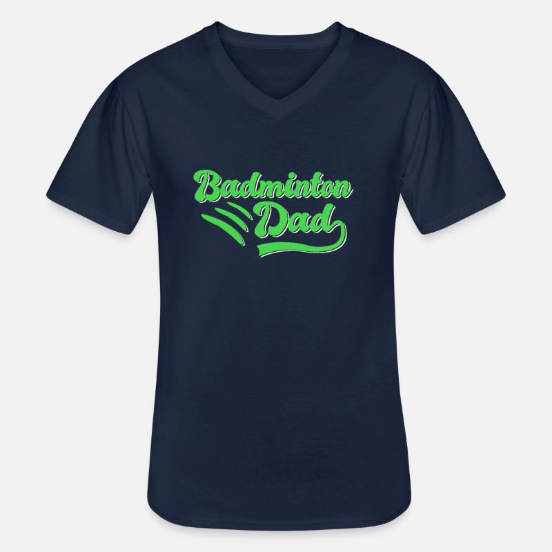 Badminton Papa Geschenk - Männer-T-Shirt mit V-Ausschnitt - Navy