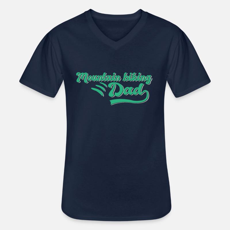 Mountain biking Papa Geschenk - Männer-T-Shirt mit V-Ausschnitt - Navy