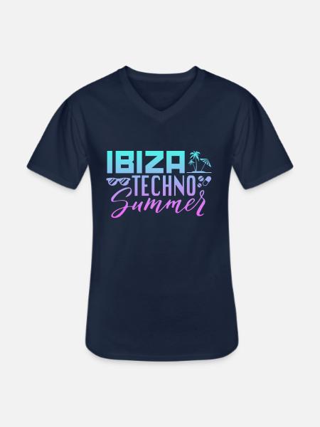 Ibiza Techno Summer - Men's V-Neck T-Shirt - navy