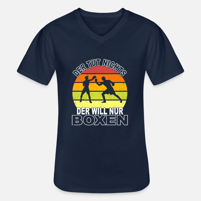 Boxen Spruch - Männer-T-Shirt mit V-Ausschnitt - Navy