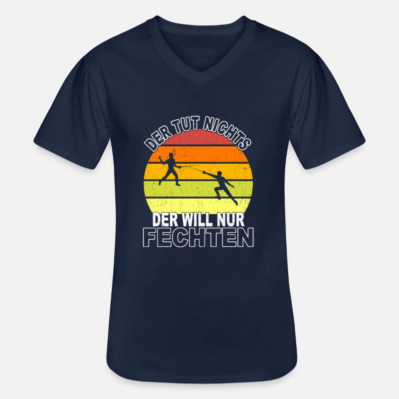 Fechten Spruch - Männer-T-Shirt mit V-Ausschnitt - Navy