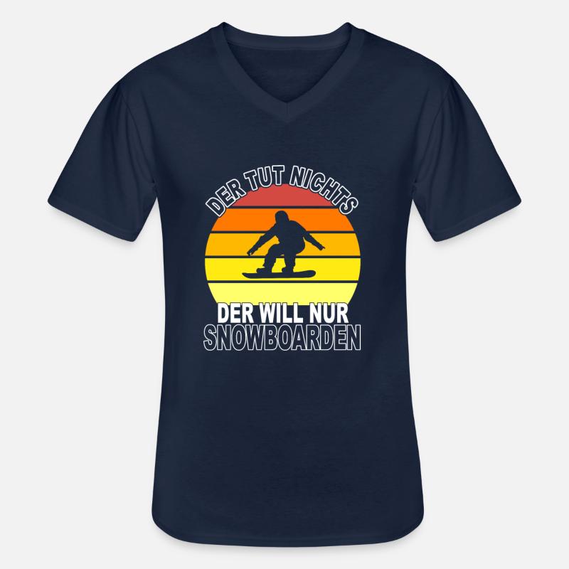 Snowboarden Spruch - Männer-T-Shirt mit V-Ausschnitt - Navy