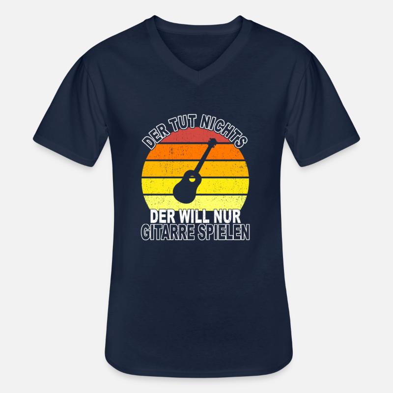 Gitarre Spruch - Männer-T-Shirt mit V-Ausschnitt - Navy
