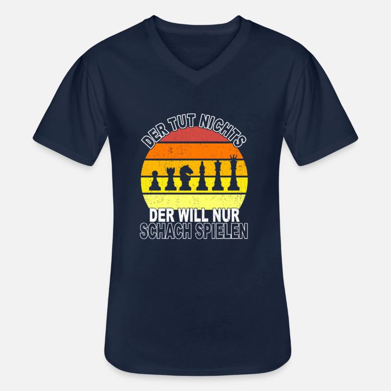 Schach Spruch - Männer-T-Shirt mit V-Ausschnitt - Navy