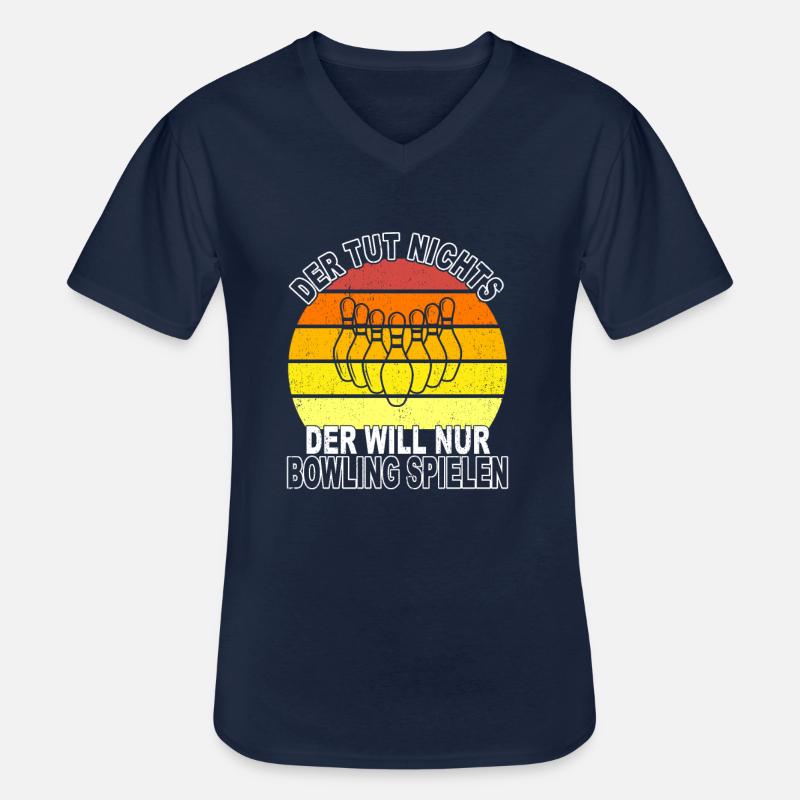 Bowling Spruch - Männer-T-Shirt mit V-Ausschnitt - Navy