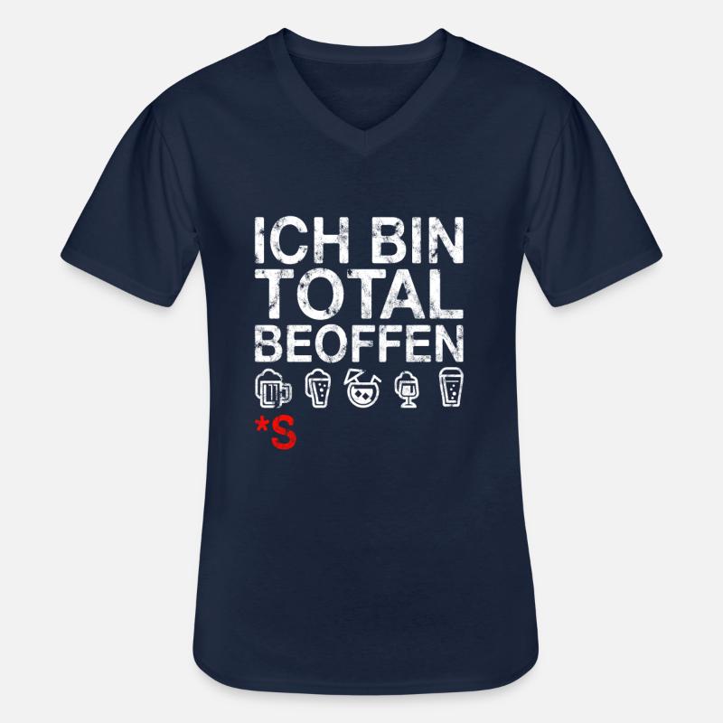 Betrunken Fun Spruch - Männer-T-Shirt mit V-Ausschnitt - Navy