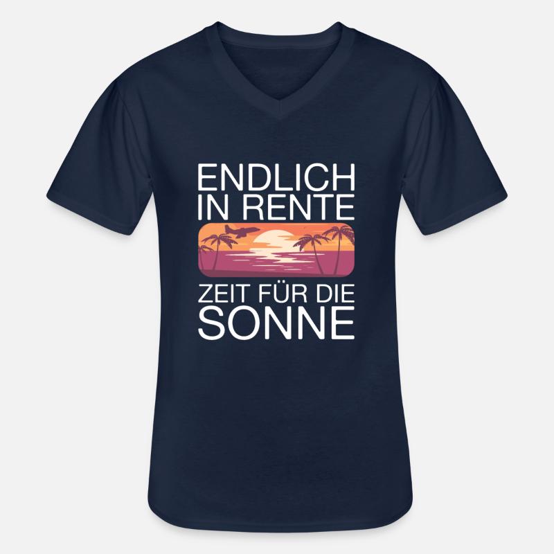 Endlich Rente Spruch - Männer-T-Shirt mit V-Ausschnitt - Navy