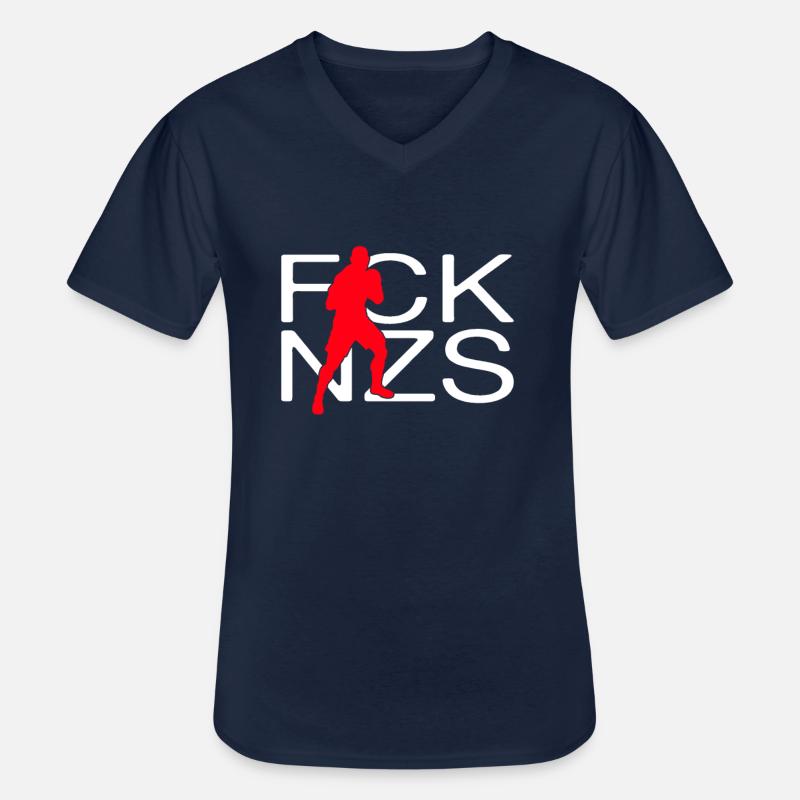 fck nzs - Männer-T-Shirt mit V-Ausschnitt - Navy